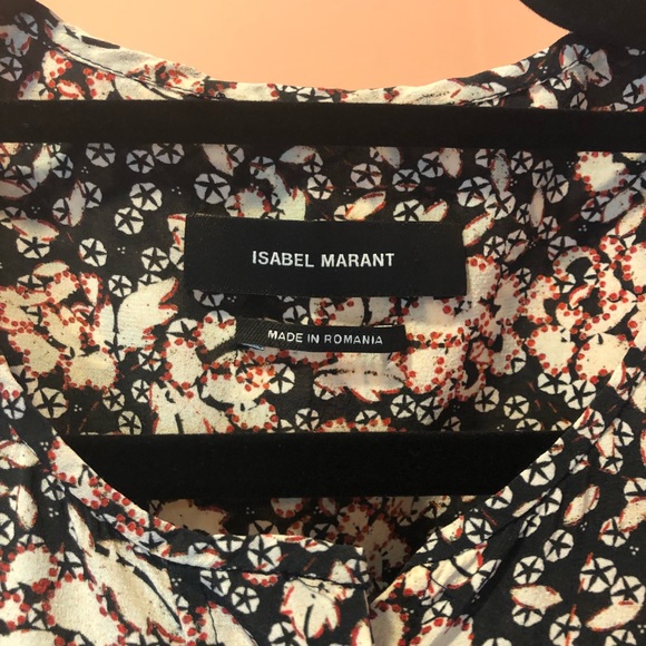 Isabel Marant silk puff floral long sleeve button down blouse size 34 (XS) - Picture 4 of 6